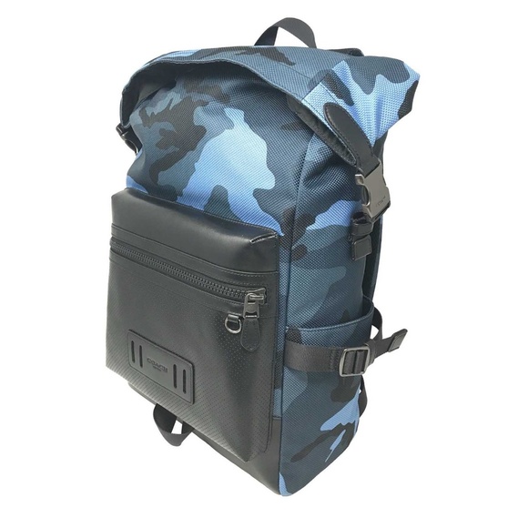 coach blue camo backpack